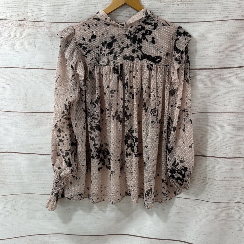 NWT pink abstract design  All Saints Lara Portland shirt blouse size 6 - Picture 11 of 12